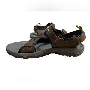 TEVA Katavi 4144 Brown Leather Water Hiking Sport Sandal Adjustable Mens Size 12